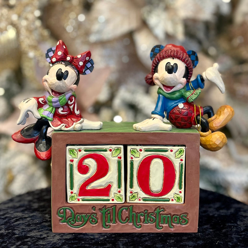 JIM SHORE - DISNEY TRADITIONS - 18CM MICKEY & MINNIE COUNTDOWN 6013057