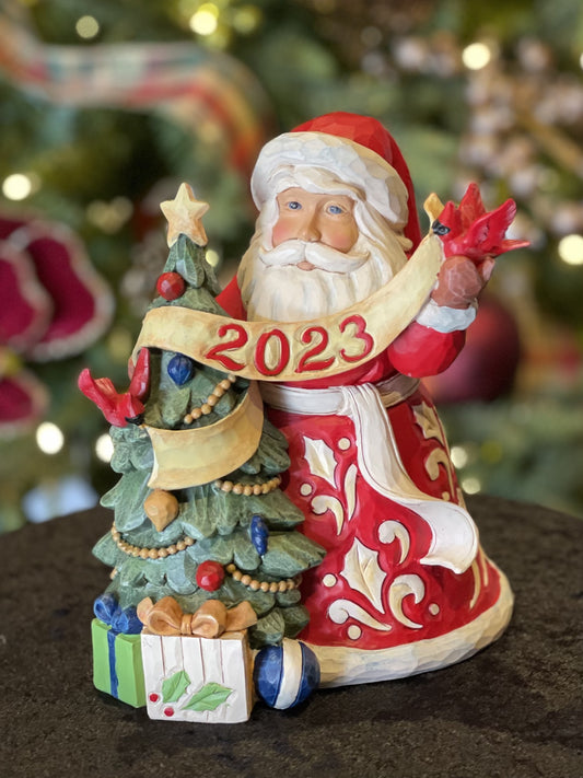 JIM SHORE - 2023 SANTA WRAPPED IN CHEER YEAR SANTA 6013687