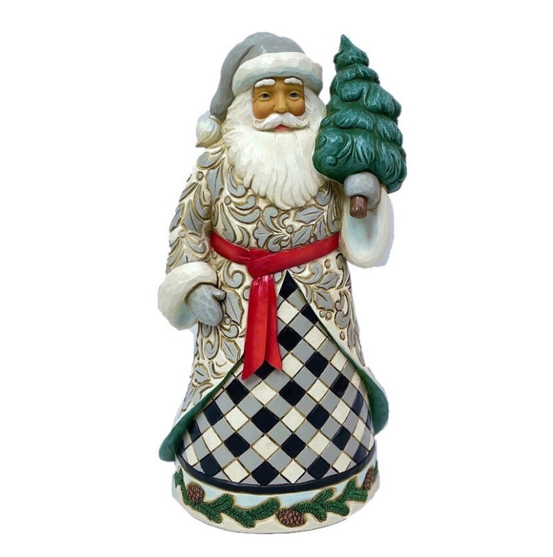 JIM SHORE HWC HIGHLAND GLEN - FARMHOUSE CHECK SANTA 6013949