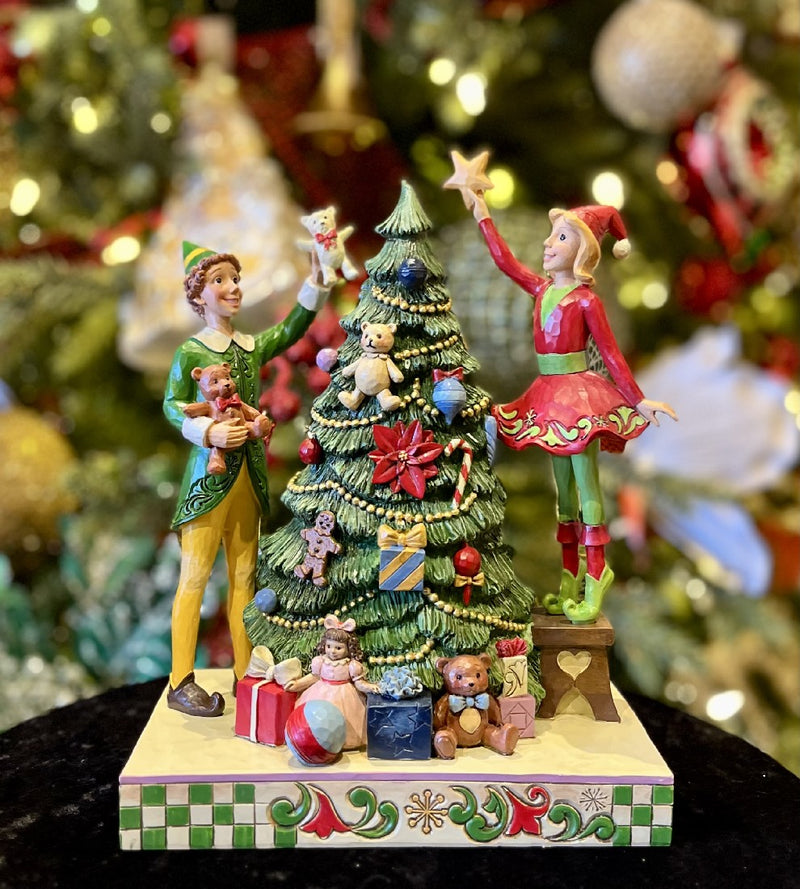 ELF BY JIM SHORE - BUDDY & JOVIE DECORATING TREE 6013939