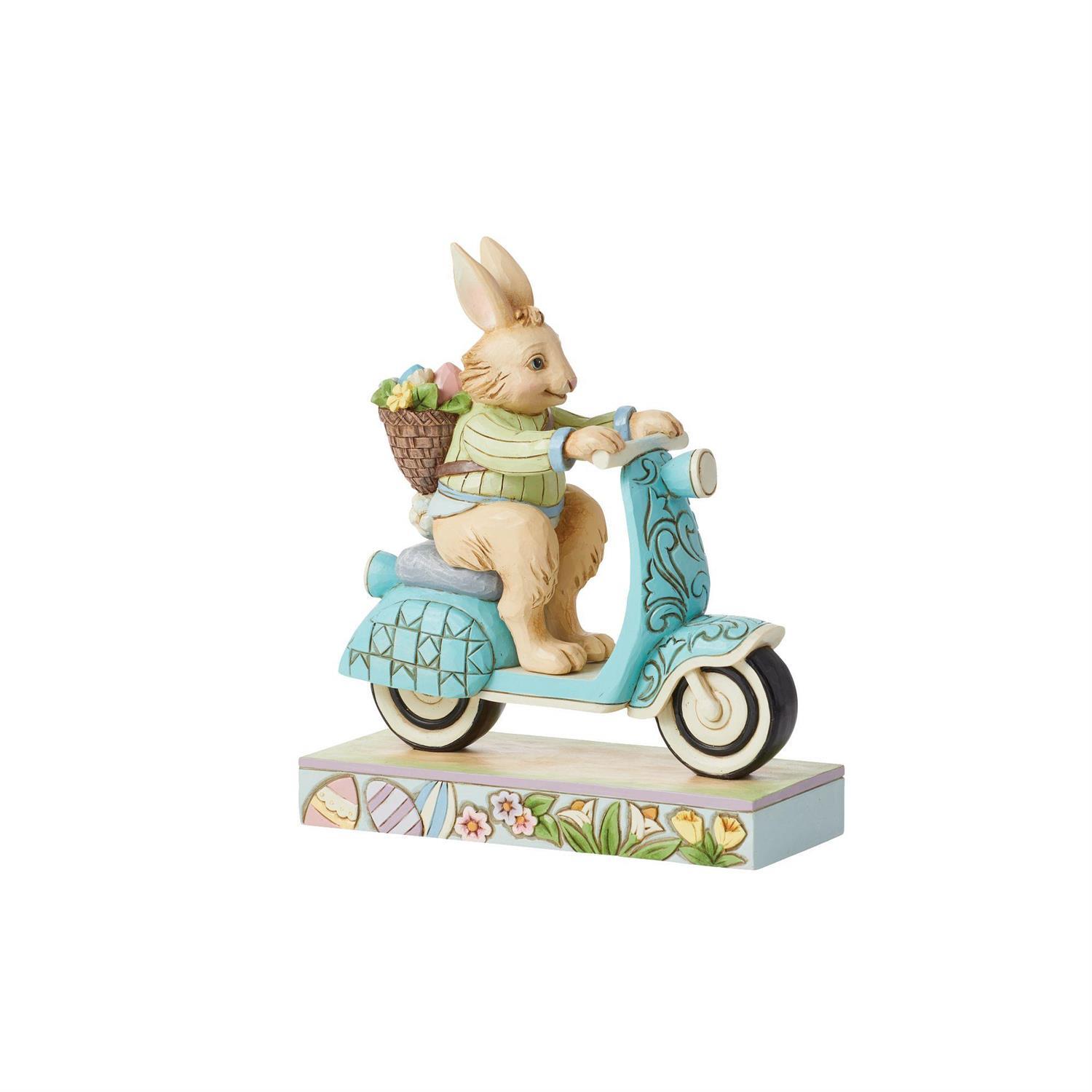 JIM SHORE HEARTWOOD CREEK 12CM EASTER BUNNY ON SCOOTER 6014390