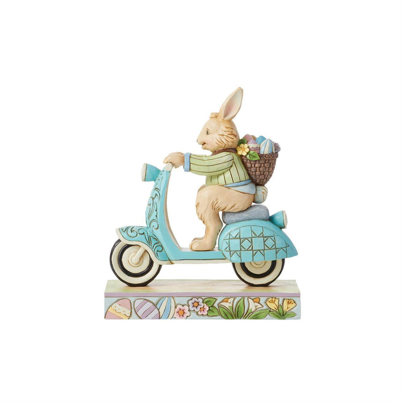 JIM SHORE HEARTWOOD CREEK 12CM EASTER BUNNY ON SCOOTER 6014390