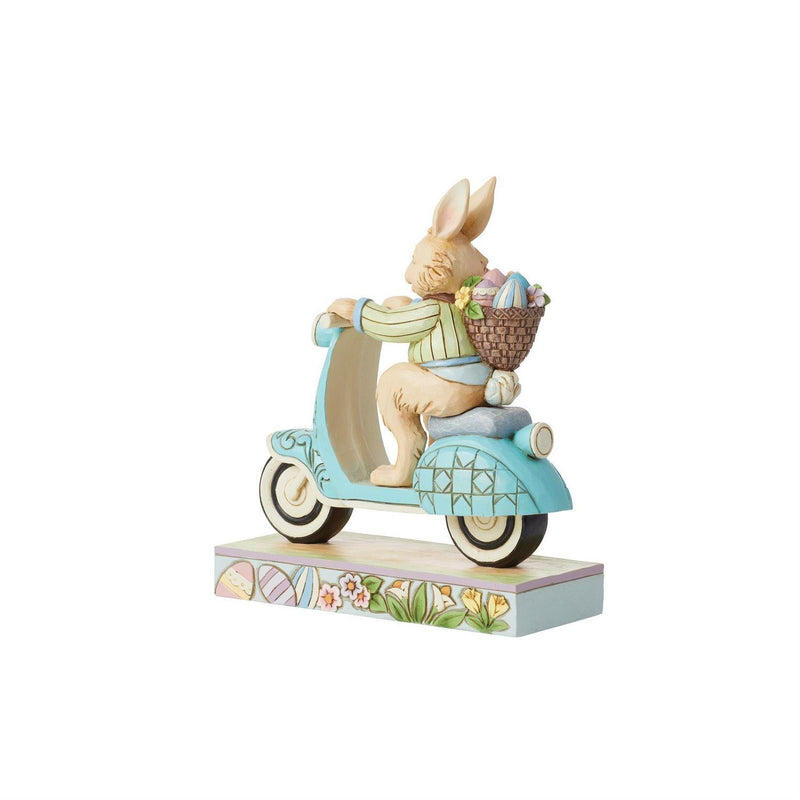 JIM SHORE HEARTWOOD CREEK 12CM EASTER BUNNY ON SCOOTER 6014390