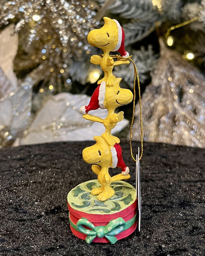 JIM SHORE PEANUTS - WOODSTOCK STACK 60TH ANNIVERSARY 6015037