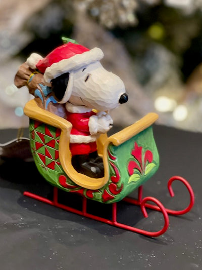 JIM SHORE PEANUTS - SNOOPY & WOODSTOCK IN SLEIGH 6015038