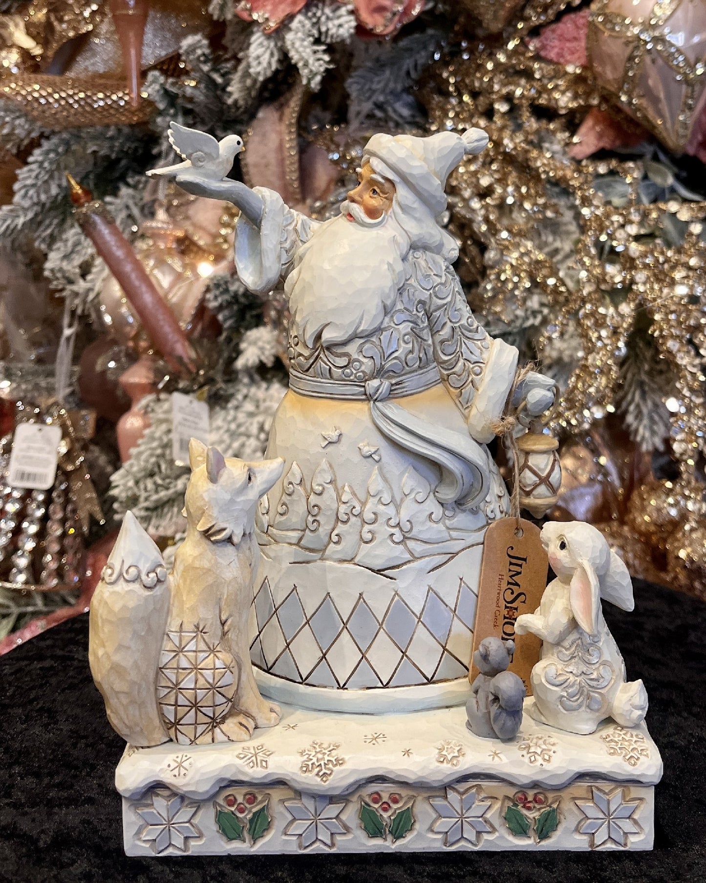 JIM SHORE HWC WHITE WOODLAND SANTA - THE BEST GIFT IS EACH OTHER 6015153