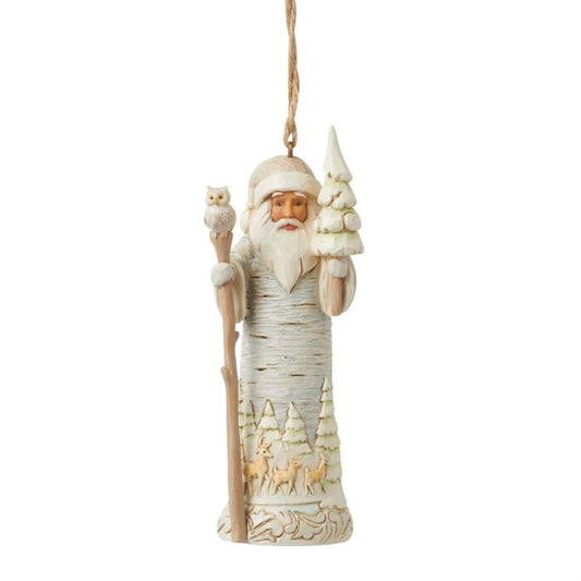 JIM SHORE HWC - SANTA BIRCH BARK HANGING ORNAMENT 6015164