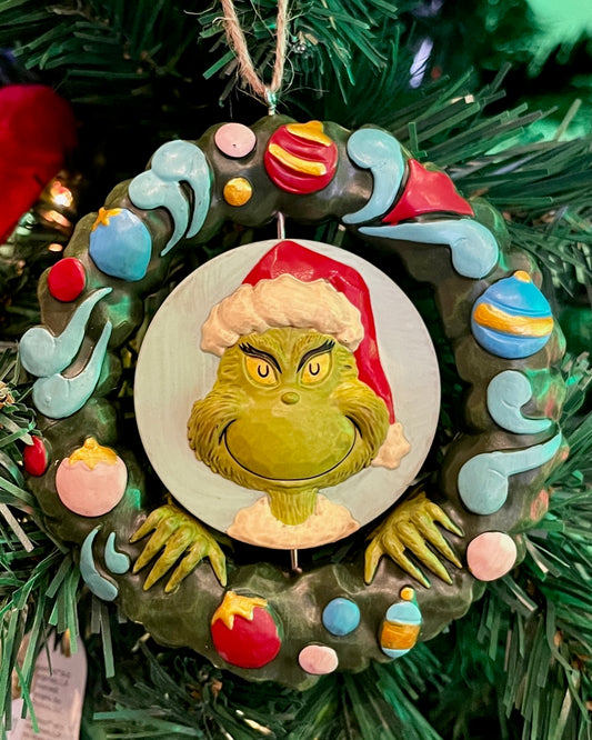 JIM SHORE HWC GRINCH IN WREATH HANGING ORNAMENT 6015230
