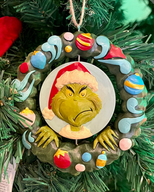JIM SHORE HWC GRINCH IN WREATH HANGING ORNAMENT 6015230
