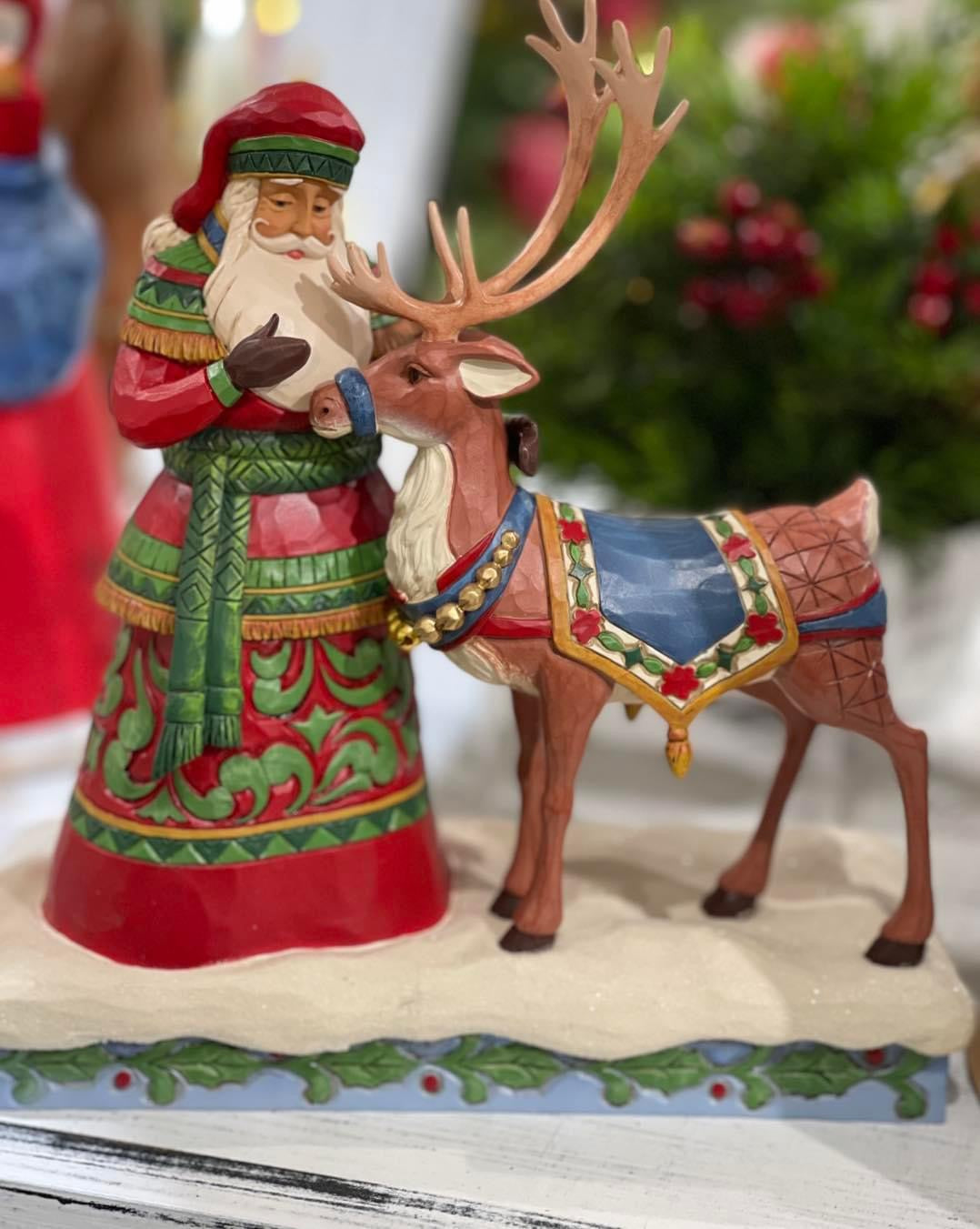 JIM SHORE HWC - LAPLANDER SANTA WITH REINDEER 6015498