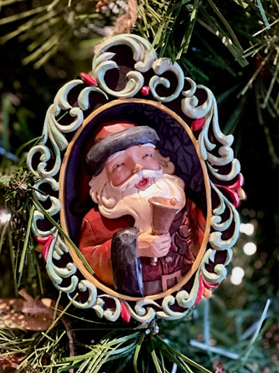 JIM SHORE HWC - HOLIDAY MANOR SANTA WITH BELL HANGING ORNAMENT 6015493