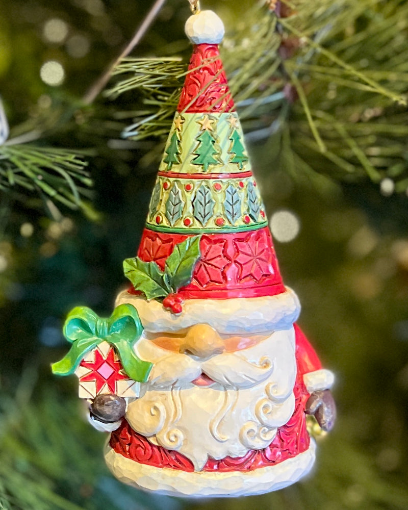 JIM SHORE HEARTWOOD CREEK - SANTA GNOME HANGING ORNAMENT 6015544