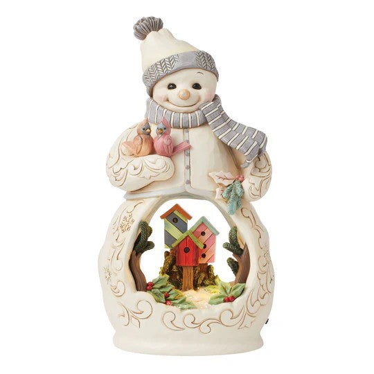 JIM SHORE LED SNOWMAN WITH SCENE 6015514 