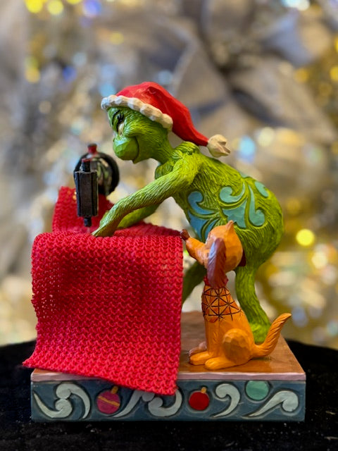 JIM SHORE GRINCH SEWIMG SANTA SUIT 6017059