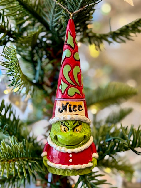 JIM SHORE GRINCH NAUGHTY/NICE GNOME ORNAMENT 6017077