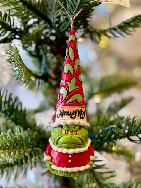 JIM SHORE GRINCH NAUGHTY/NICE GNOME ORNAMENT 6017077
