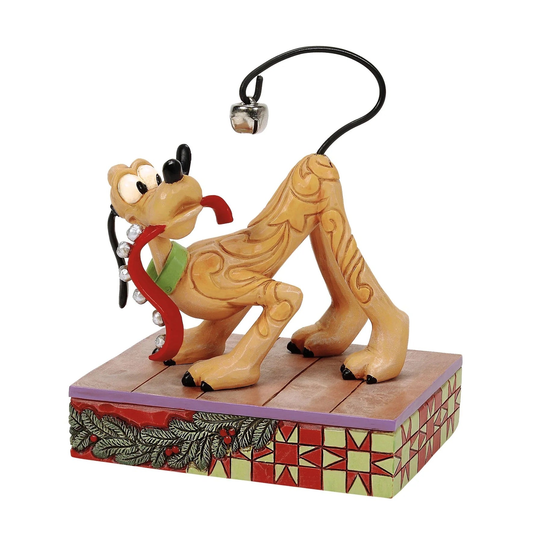 JIM SHORE DISNEY TRADITIONS PLUTO WITH CHRISTMAS BELL ON TAIL 6016885