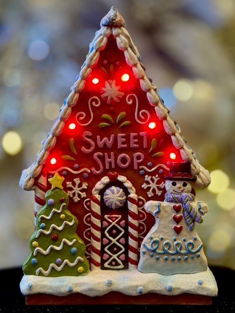 JIM SHORE GINGERBREAD CHRISTMAS GINGERBREAD LED SWEET SHOP 6017273