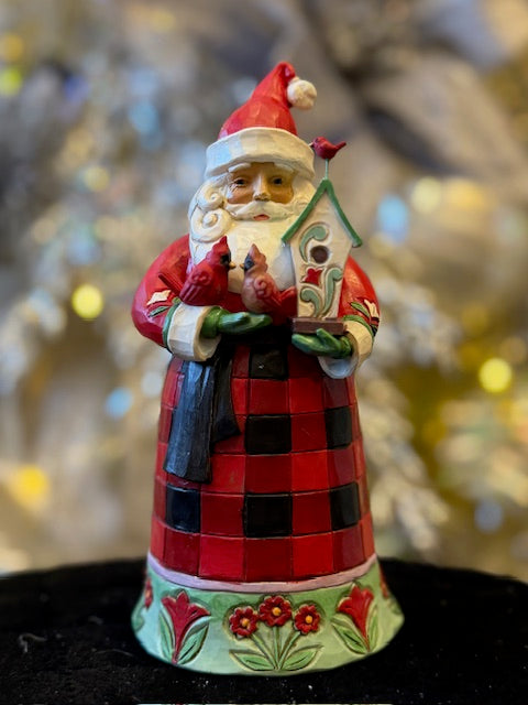 JIM SHORE HIGHLAND GLEN SANTA WITH CARDINALS 6017024