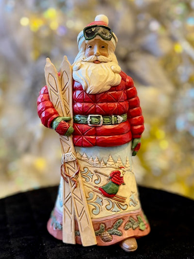 JIM SHORE HWC CHRISTMAS AT THE LODGE SANTA WITH SKIS 6017037