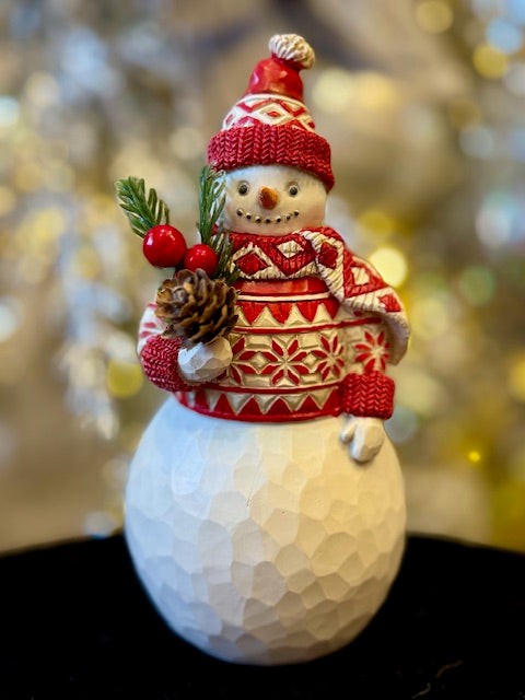 JIM SHORE NORDIC NOEL SNOWMAN WITH BRANCH 6017045