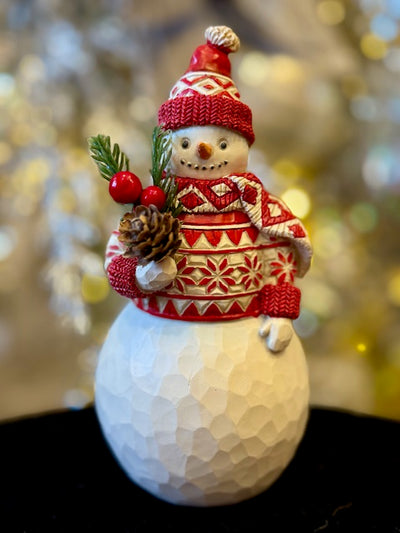 JIM SHORE NORDIC NOEL SNOWMAN WITH BRANCH 6017045