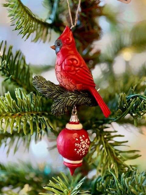 JIM SHORE NORDIC NOEL CARDINAL ORNAMENT 6017049