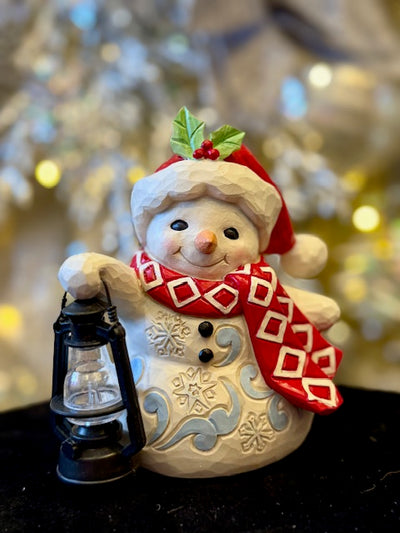 JIM SHORE SNOWMAN WITH LANTERN PINT SIZED 6017298