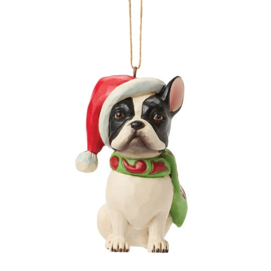 JIM SHORE HWC - CHRISTMAS FRENCH BULLDOG HANGING ORNAMENT 6017527