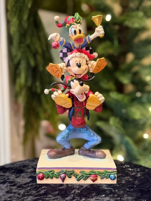 JIM SHORE - DISNEY TRADITIONS - MICKEY & FRIENDS A HOLIDAY PILE UP 6018706 