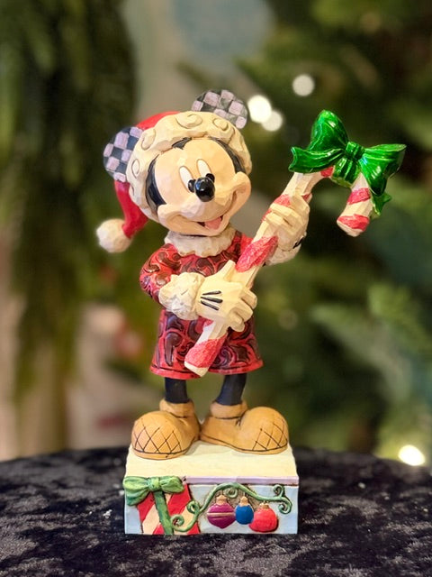 JIM SHORE - DISNEY TRADITIONS - MICKEY W CANDY CANE