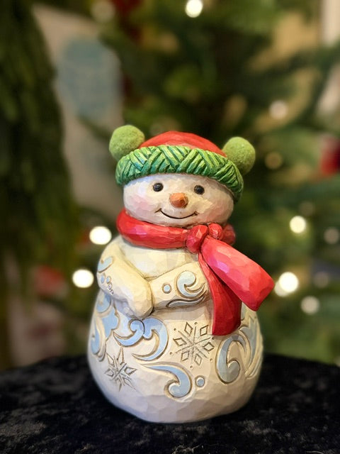 JIM SHORE HWC - SNOWMAN WITH POM POM HAT 6019281