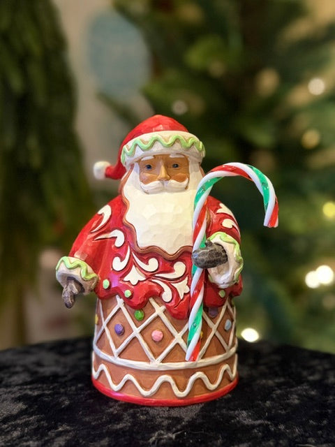 JIM SHORE HWC - PINT SIZED SANTA WITH CANDY CANE 6019374