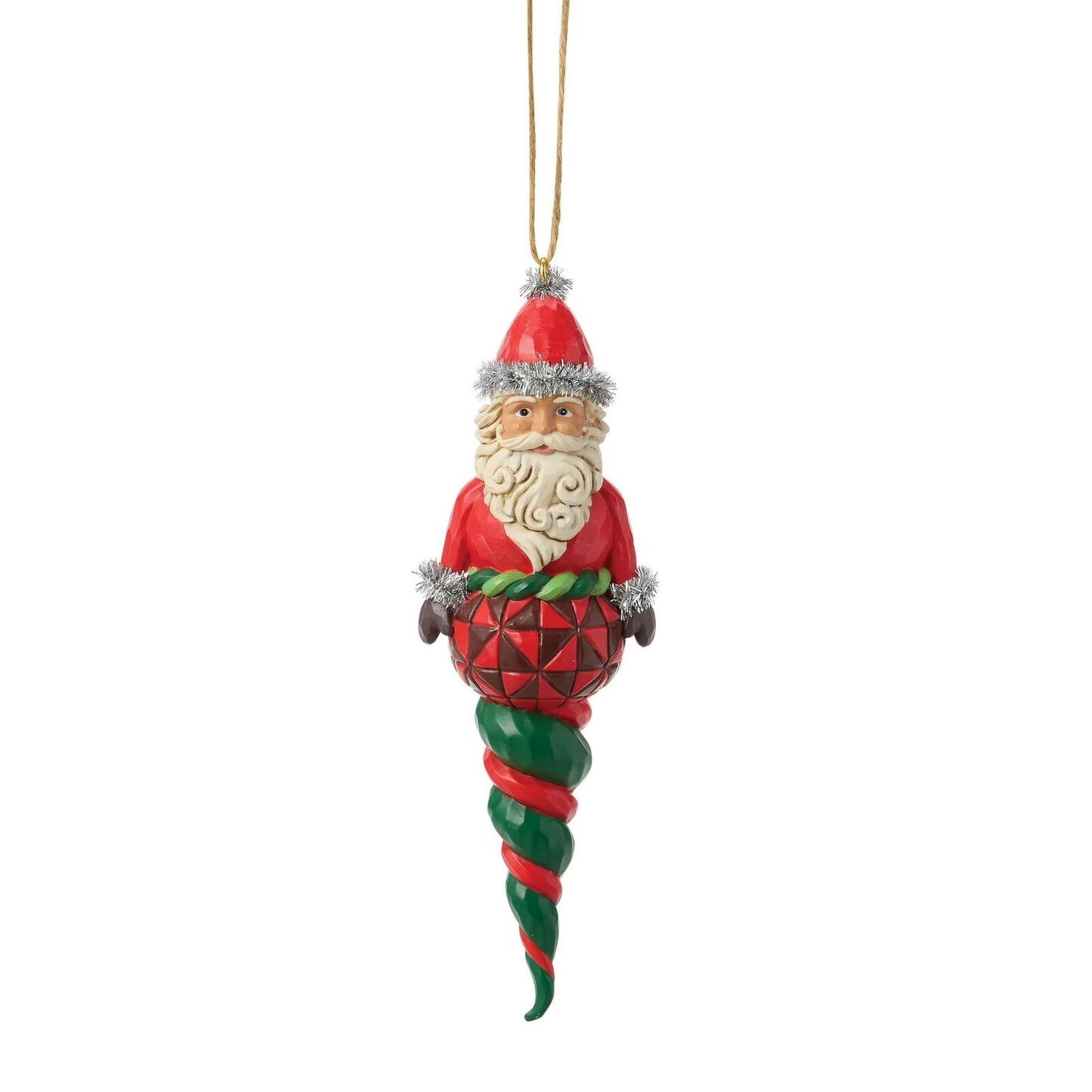 JIM SHORE HWC - SANTA FINIAL HANGING ORNAMENT 6019345