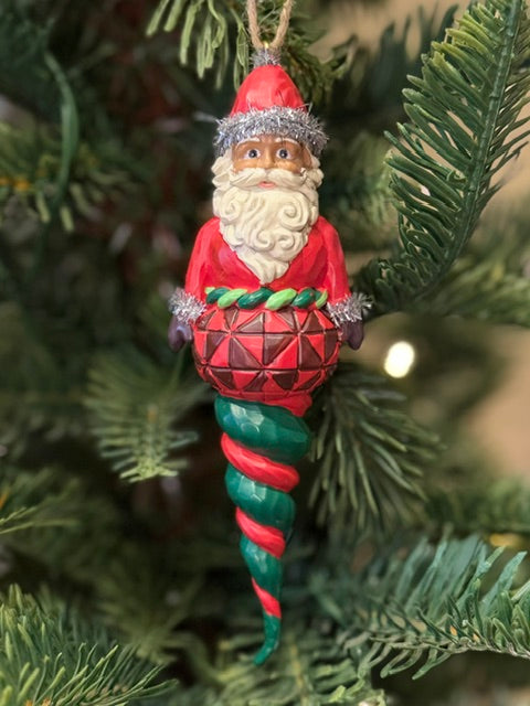 JIM SHORE HWC - SANTA FINIAL HANGING ORNAMENT 6019345