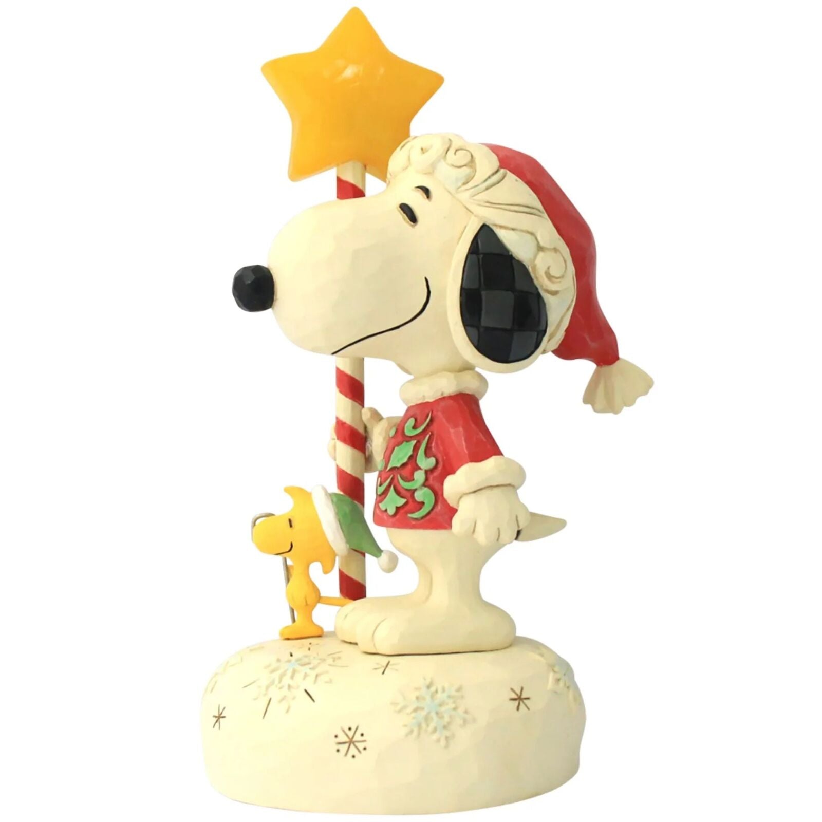 JIM SHORE - PEANUTS - SNOOPY WITH LIGHT UP STAR STAFF 6018684
