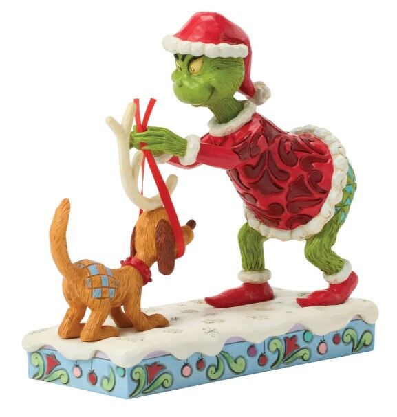 JIM SHORE GRINCH - GRINCH TRYING ANTLERS ON MAX 6018955