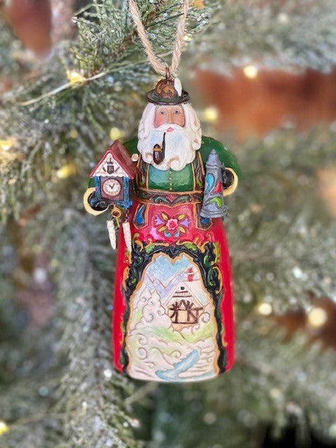 JIM SHORE HEARTWOOD CREEK - GERMAN SANTA HANGING ORNAMENT