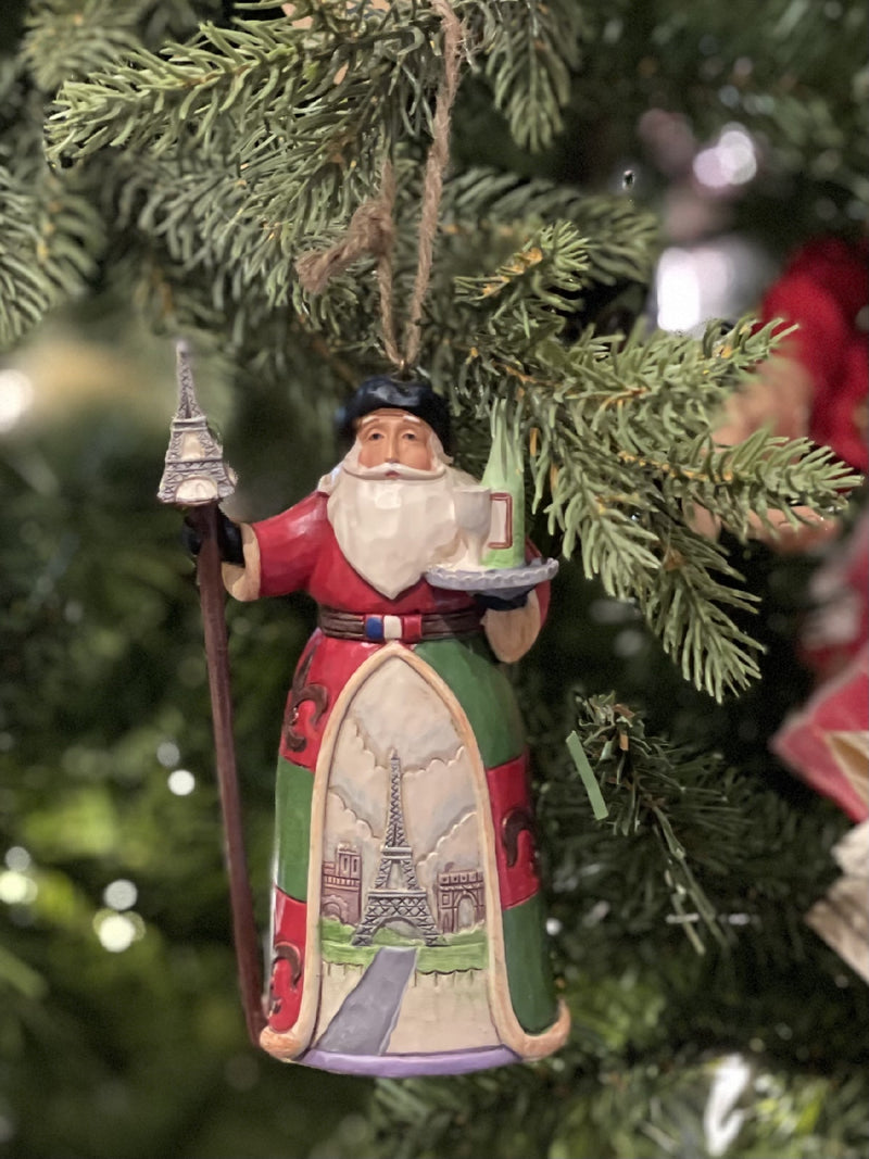 JIM SHORE HEARTWOOD CREEK - FRENCH SANTA HANGING ORNAMENT 4034399