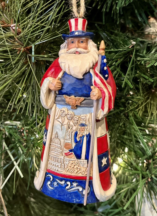 JIM SHORE HWC AMERICAN SANTA HANGING ORNAMENT 6001508