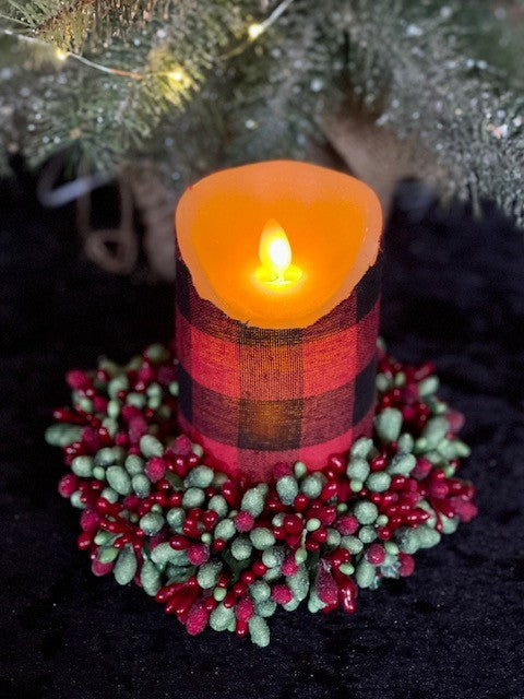 RED/GREEN FROSTED BERRY CANDLE RING 6 INCH 3710118