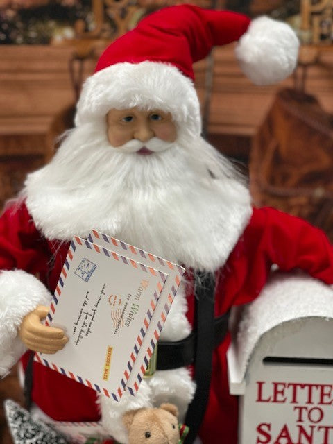 SANTA WITH MAILBOX & BAG OF TOYS 25 INCH 4015538