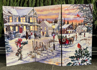 WINTER WONDERLAND LED 3 PANEL FIRESCREEN 4055107