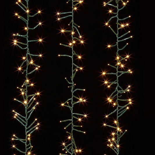 15" WARM WHITE GREEN WIRE BATTERY OPERATED CLUSTER LIGHTS G3937045WH