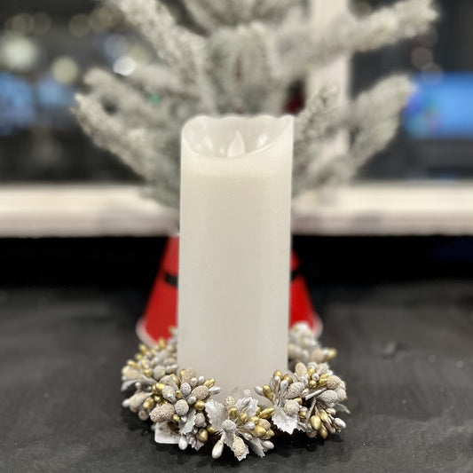 GOLD SILVER BEAD BERRY CANDLE RING 4110102