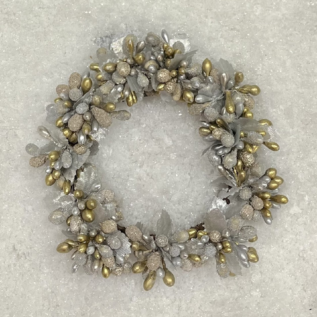 GOLD SILVER BEAD BERRY CANDLE RING 4110102