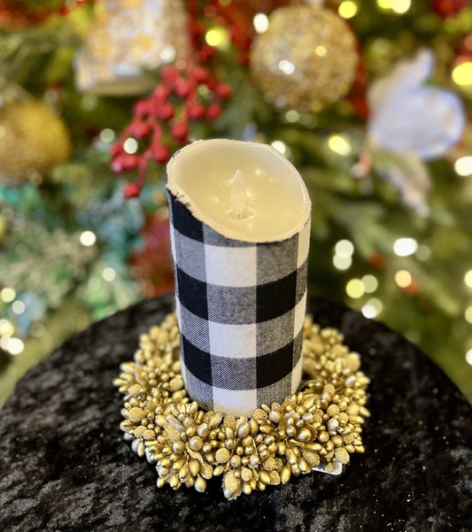 WE THREE KINGS - BEADED BERRY CANDLE RING - GOLD 4110104