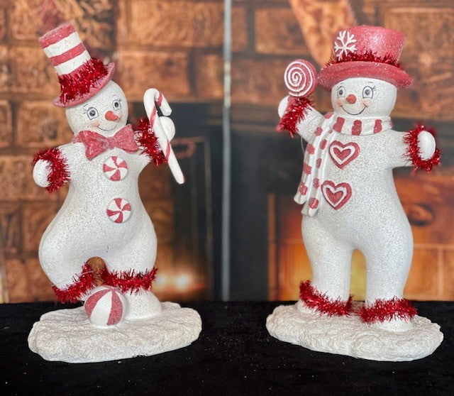SNOWMAN WITH HEARTS HOLDING LOLLIPOP 4111133