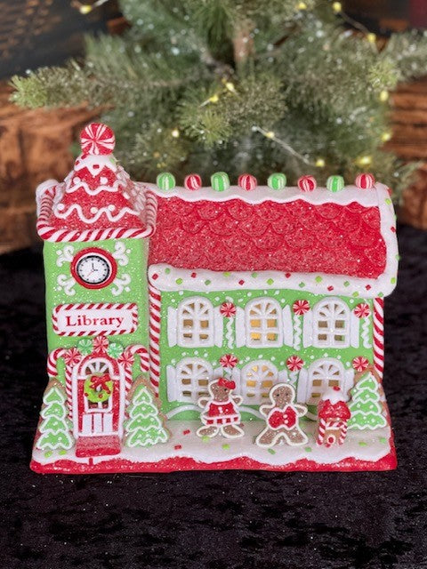 OH WHAT FUN GINGERBREAD LIGHTED LIBRARY 4116271