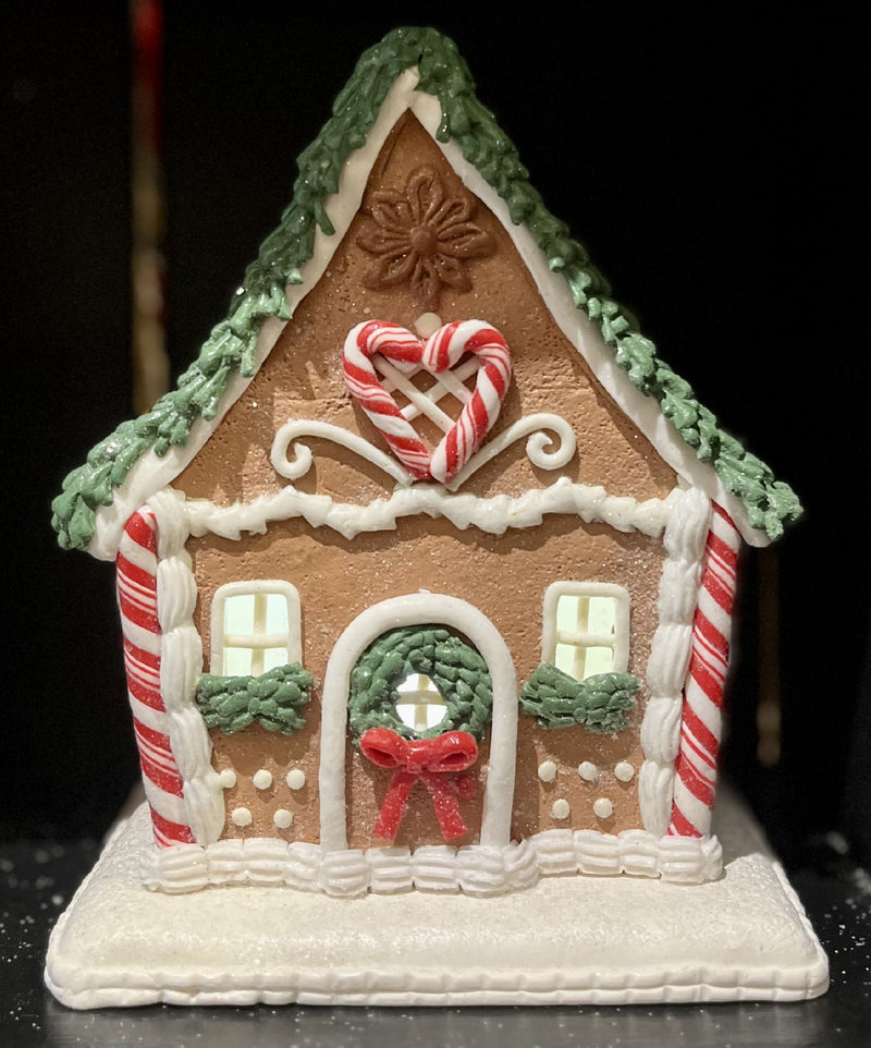 GINGERBREAD LED CHALET WITH CANDY CANES 4116428